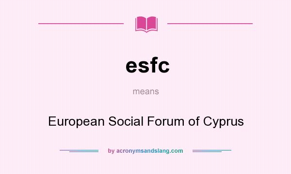 What does esfc mean? It stands for European Social Forum of Cyprus