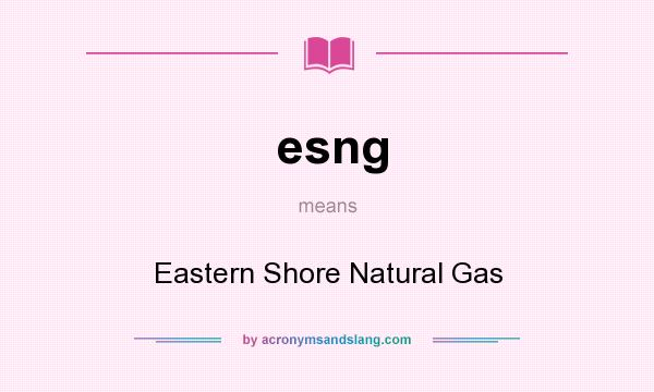 What does esng mean? It stands for Eastern Shore Natural Gas