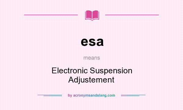 What does esa mean? It stands for Electronic Suspension Adjustement