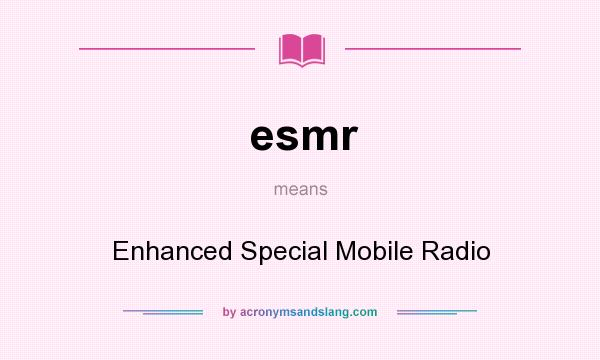 What does esmr mean? It stands for Enhanced Special Mobile Radio