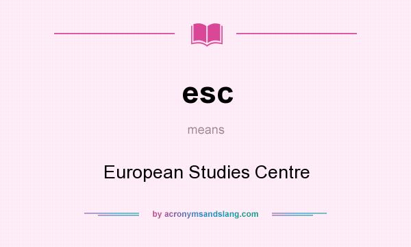 What does esc mean? It stands for European Studies Centre