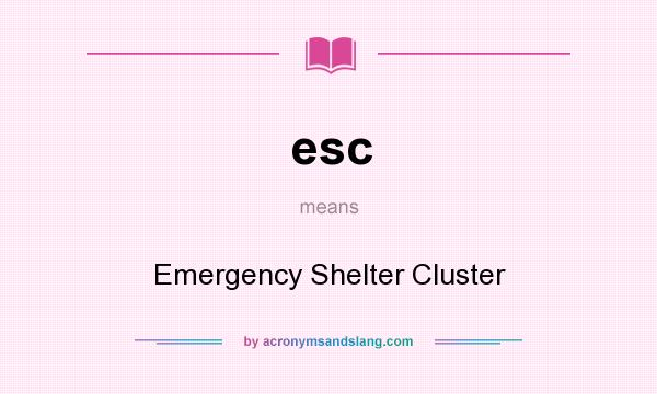 What does esc mean? It stands for Emergency Shelter Cluster