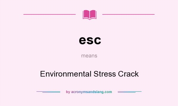 What does esc mean? It stands for Environmental Stress Crack