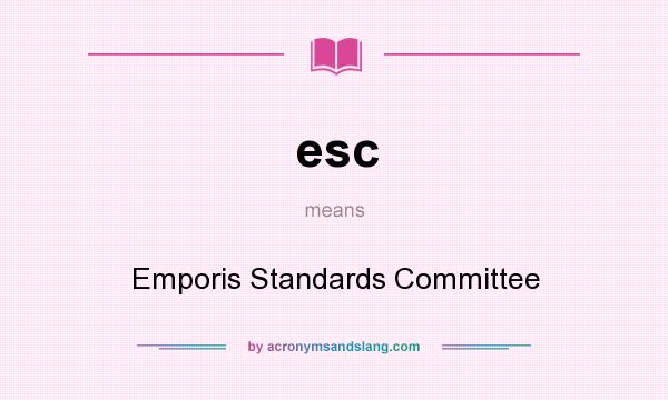 What does esc mean? It stands for Emporis Standards Committee