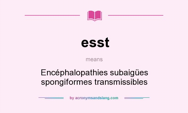 What does esst mean? It stands for Encéphalopathies subaigües spongiformes transmissibles