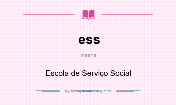 What does ess mean? It stands for Escola de Serviço Social