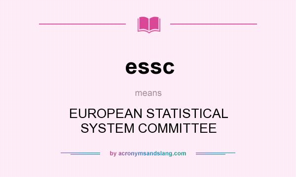 What does essc mean? It stands for EUROPEAN STATISTICAL SYSTEM COMMITTEE