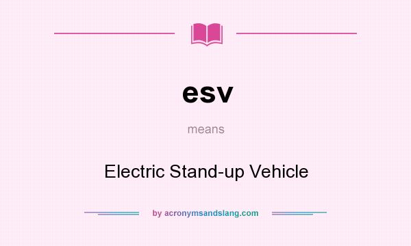 What does esv mean? It stands for Electric Stand-up Vehicle
