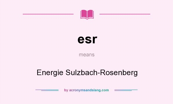 What does esr mean? It stands for Energie Sulzbach-Rosenberg