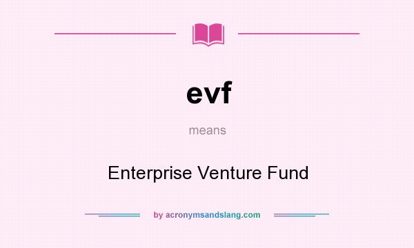 What does evf mean? It stands for Enterprise Venture Fund