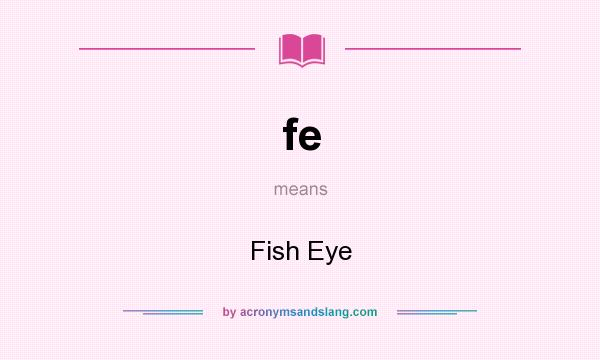 What does fe mean? It stands for Fish Eye
