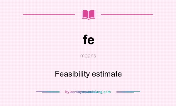 What does fe mean? It stands for Feasibility estimate