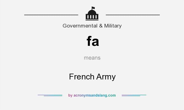 What does fa mean? It stands for French Army