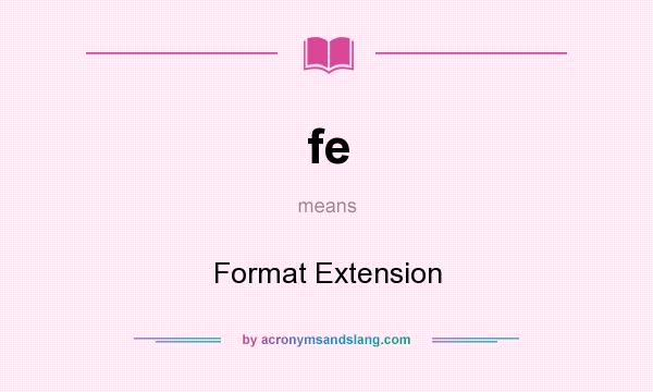 What does fe mean? It stands for Format Extension