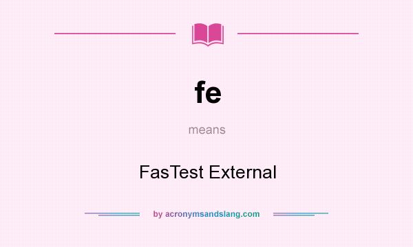 What does fe mean? It stands for FasTest External