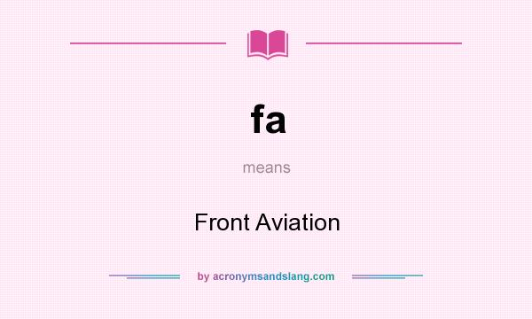 What does fa mean? It stands for Front Aviation