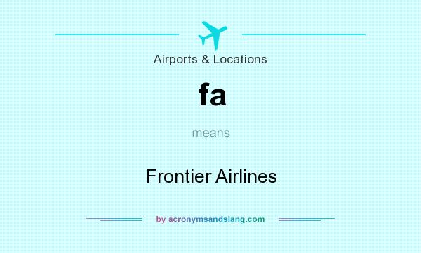 What does fa mean? It stands for Frontier Airlines