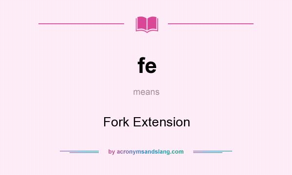 What does fe mean? It stands for Fork Extension