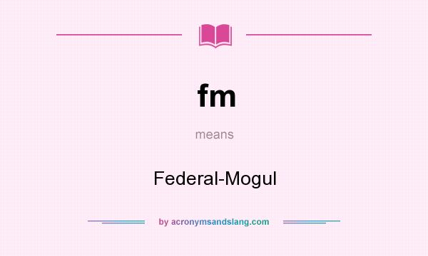 What does fm mean? It stands for Federal-Mogul