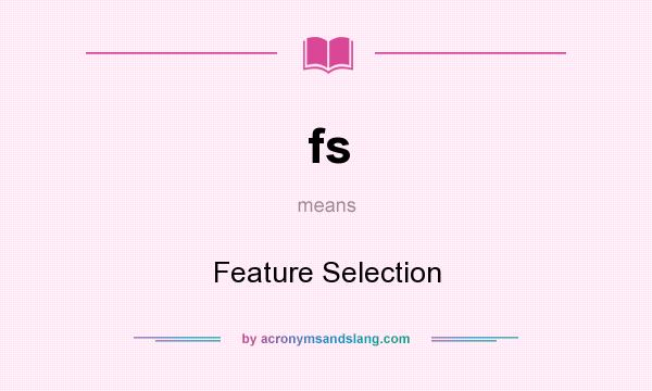 What does fs mean? It stands for Feature Selection