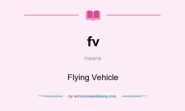 What does fv mean? It stands for Flying Vehicle