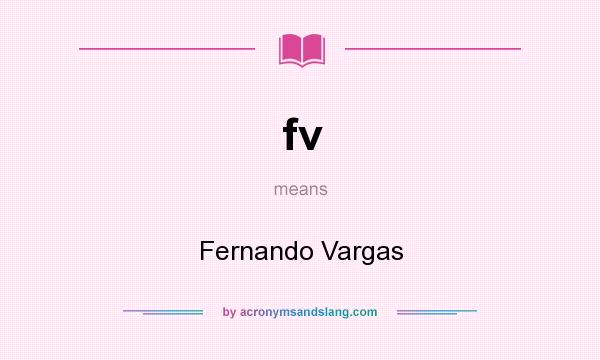 What does fv mean? It stands for Fernando Vargas