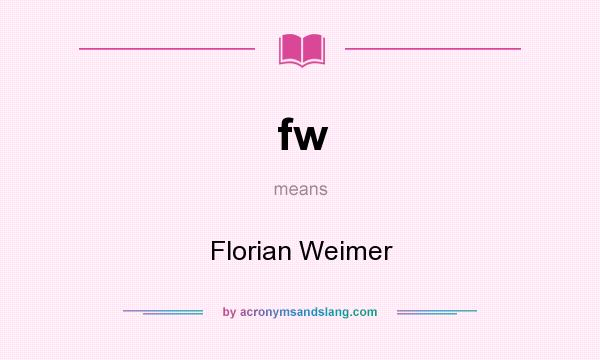 What does fw mean? It stands for Florian Weimer