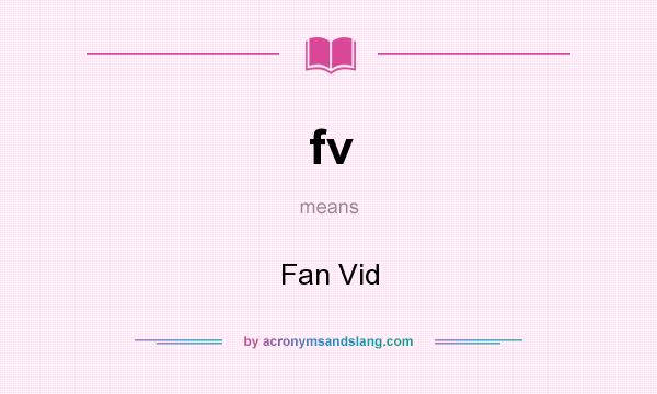 What does fv mean? It stands for Fan Vid
