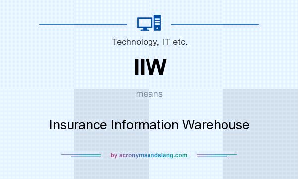 What does IIW mean? It stands for Insurance Information Warehouse