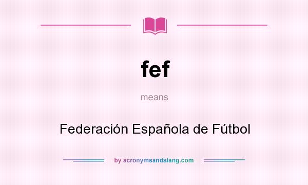 What does fef mean? It stands for Federación Española de Fútbol