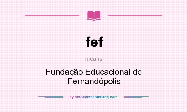 What does fef mean? It stands for Fundação Educacional de Fernandópolis
