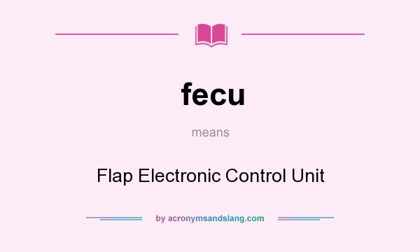 What does fecu mean? It stands for Flap Electronic Control Unit