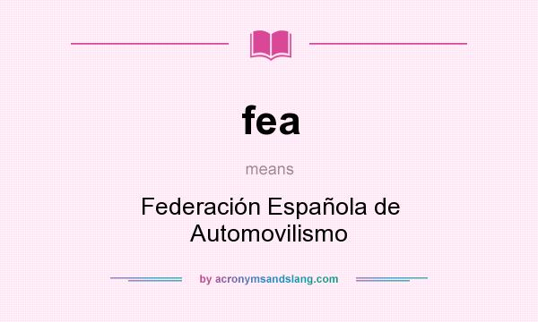 What does fea mean? It stands for Federación Española de Automovilismo
