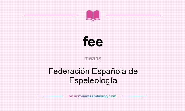 What does fee mean? It stands for Federación Española de Espeleología