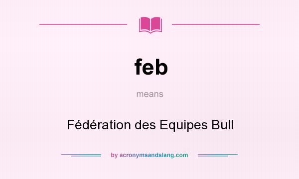What does feb mean? It stands for Fédération des Equipes Bull