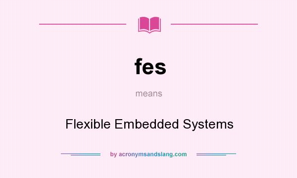 What does fes mean? It stands for Flexible Embedded Systems