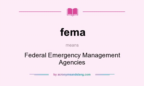 What does fema mean? It stands for Federal Emergency Management Agencies