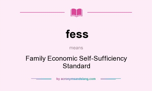 What does fess mean? It stands for Family Economic Self-Sufficiency Standard