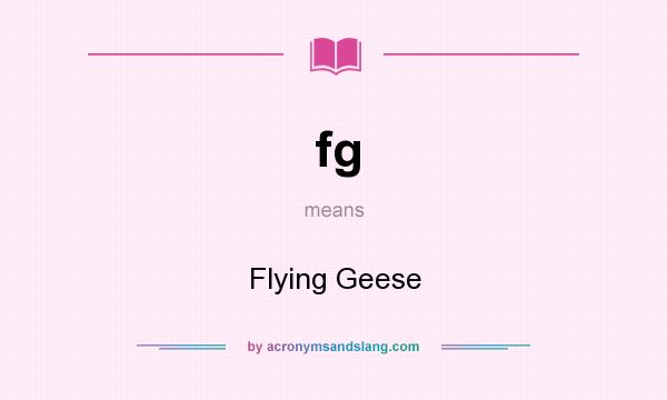 What does fg mean? It stands for Flying Geese