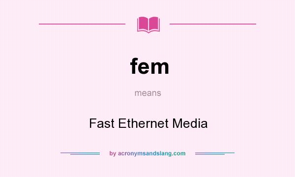 What does fem mean? It stands for Fast Ethernet Media