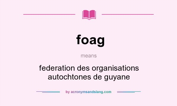 What does foag mean? It stands for federation des organisations autochtones de guyane