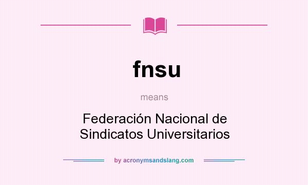 What does fnsu mean? It stands for Federación Nacional de Sindicatos Universitarios