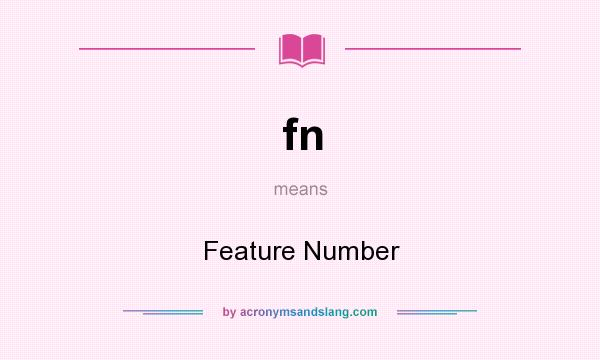 What does fn mean? It stands for Feature Number