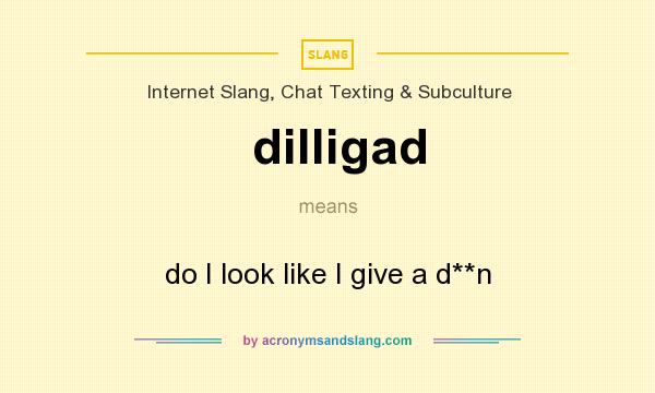 What does dilligad mean? It stands for do I look like I give a d**n
