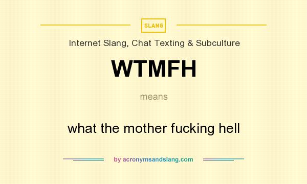 What does WTMFH mean? It stands for what the mother fucking hell
