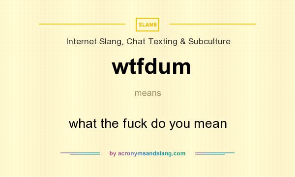 What does wtfdum mean? It stands for what the fuck do you mean