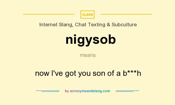 What does nigysob mean? It stands for now I`ve got you son of a b***h