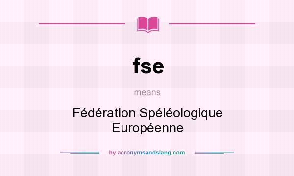 What does fse mean? It stands for Fédération Spéléologique Européenne