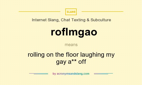 What does roflmgao mean? It stands for rolling on the floor laughing my gay a** off