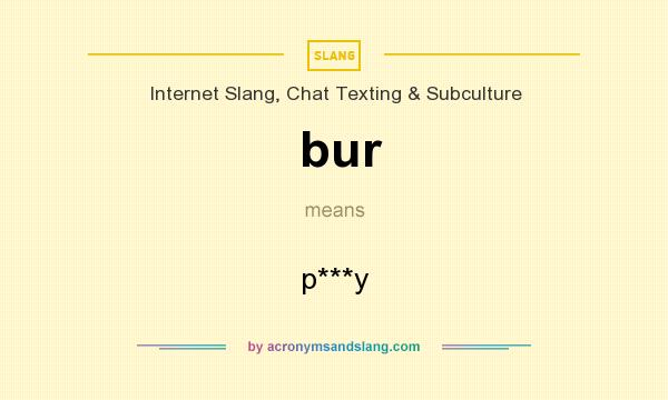 What does bur mean? It stands for p***y
